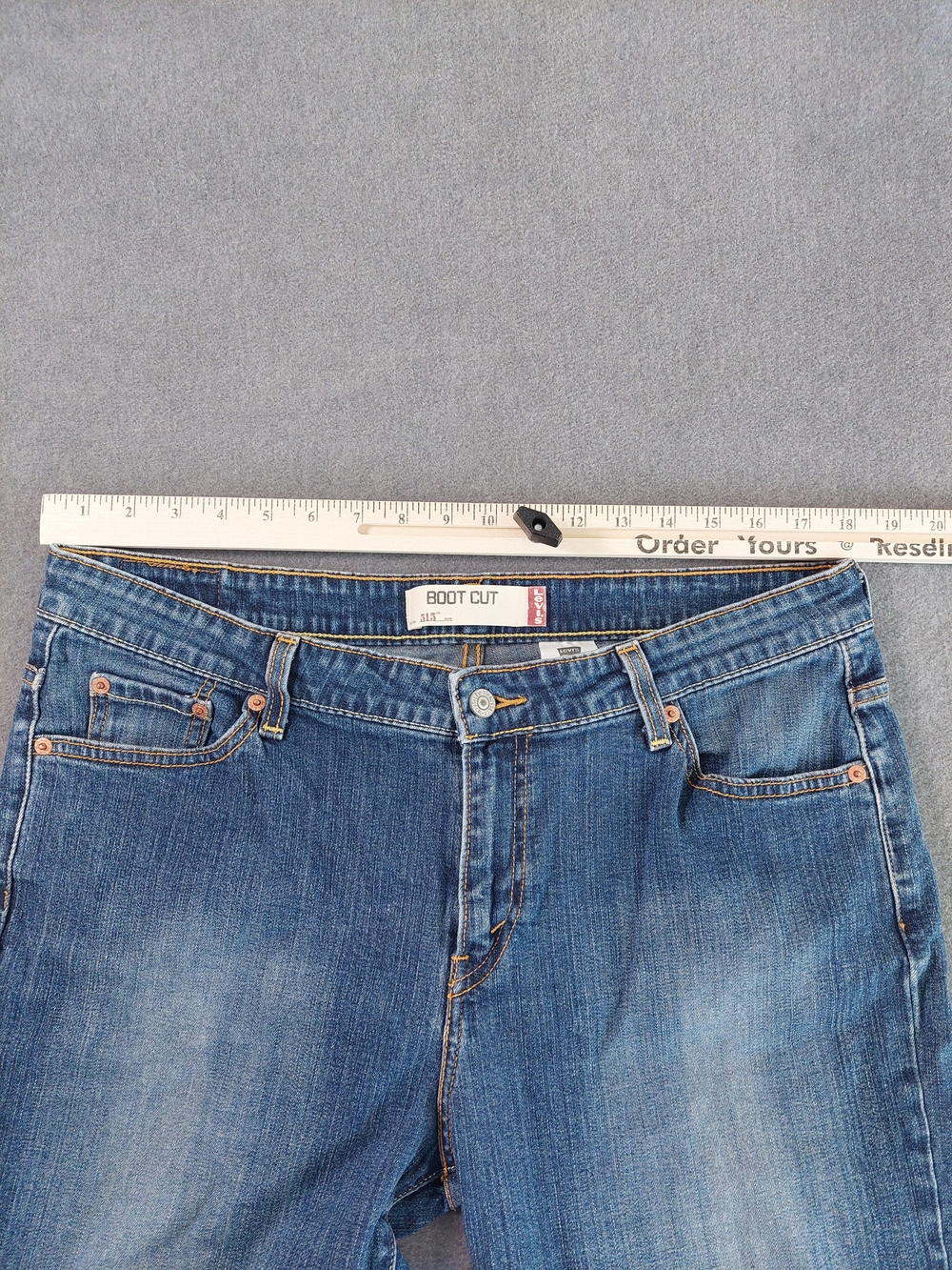 Levi's 515 Bootcut Jeans Blue Mid Rise Stretch Denim Size 16S - Picture 5 of 10